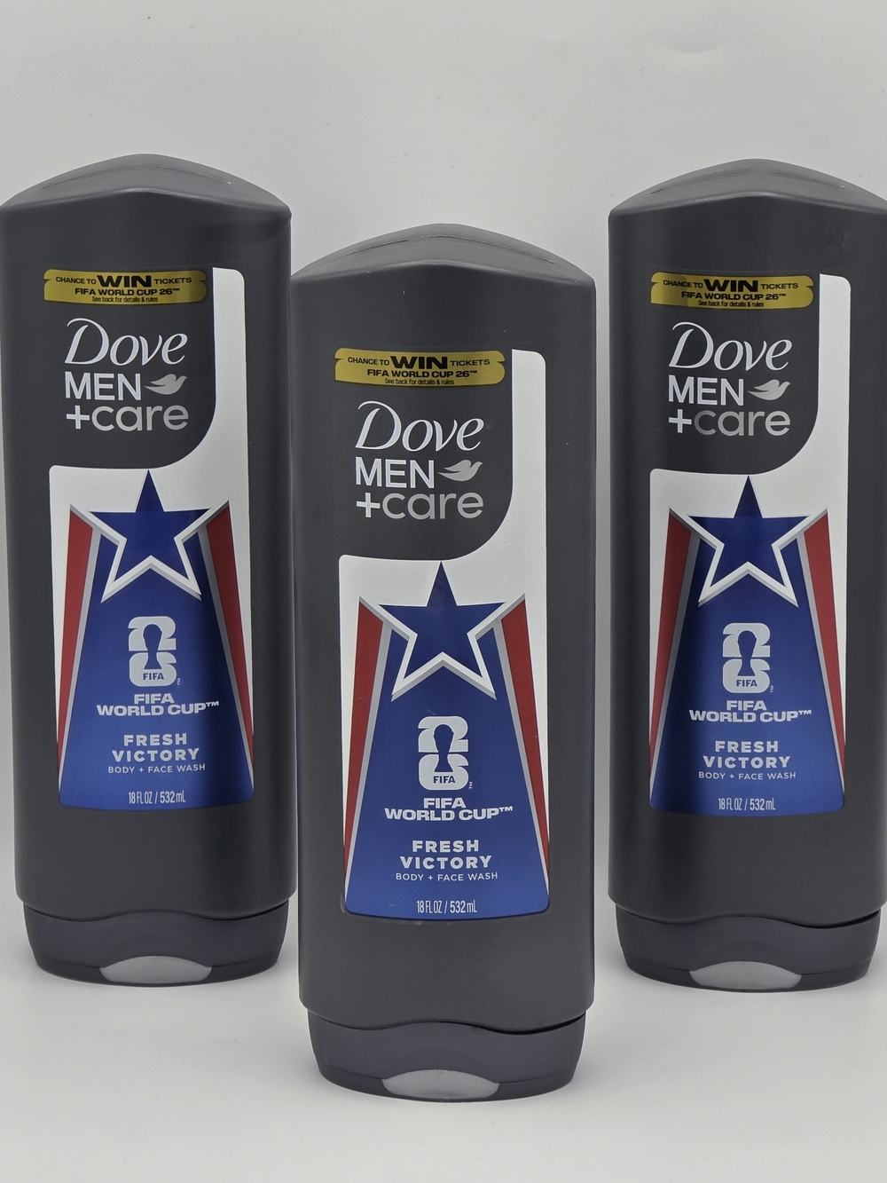 Dove Men+Care Fresh Victory Body & Face Wash — Gray with Blue Accents
